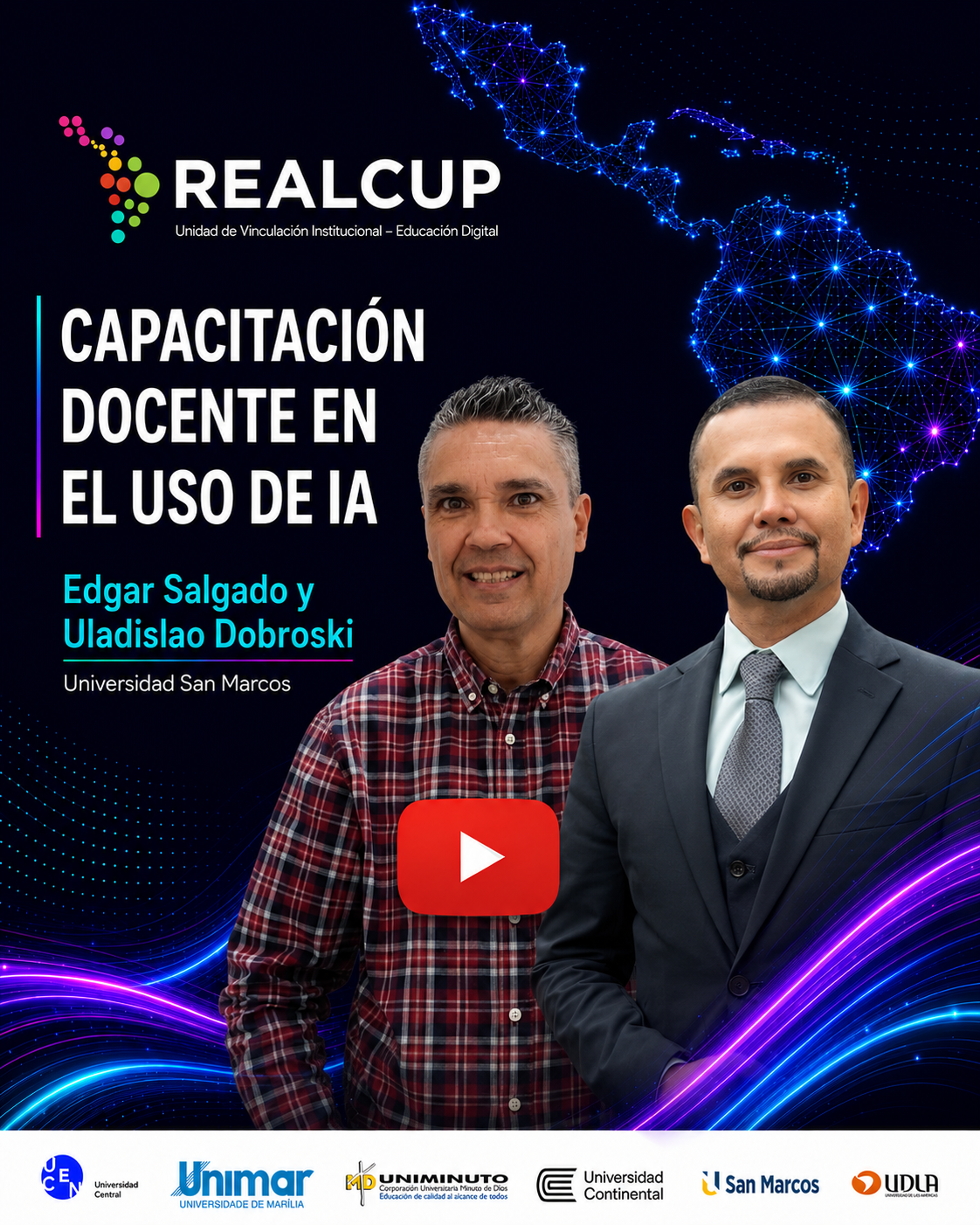 Portada del video Capacitación docente en el uso de IA, con Edgar Salgado y Uladislao Dobroski