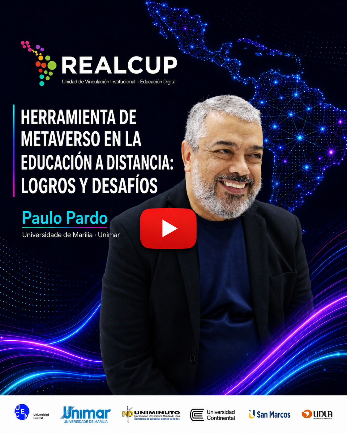 Portada del video Herramienta de metaverso en la educación a distancia: logros y desafíos, con Paulo Pardo