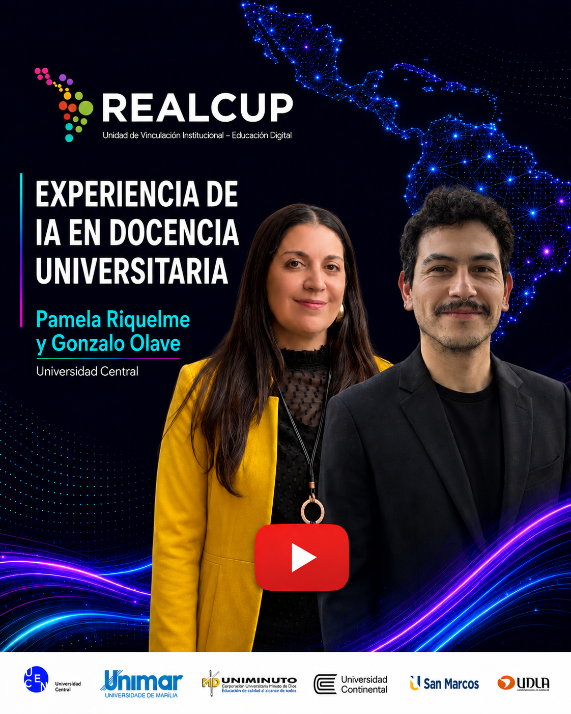 Portada del video Experiencia de IA en docencia universitaria, con Pamela Riquelme y Gonzalo Olave