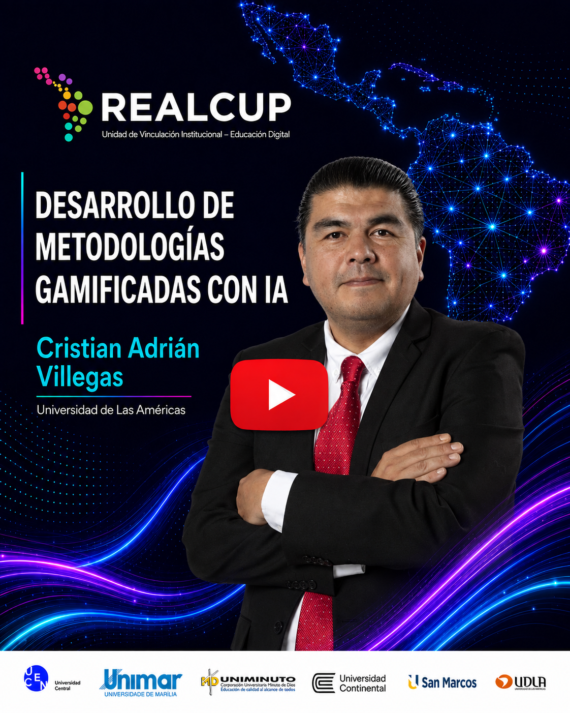 Portada del video Desarrollo de metodologías gamificadas con IA, con Cristian Adrián Villegas